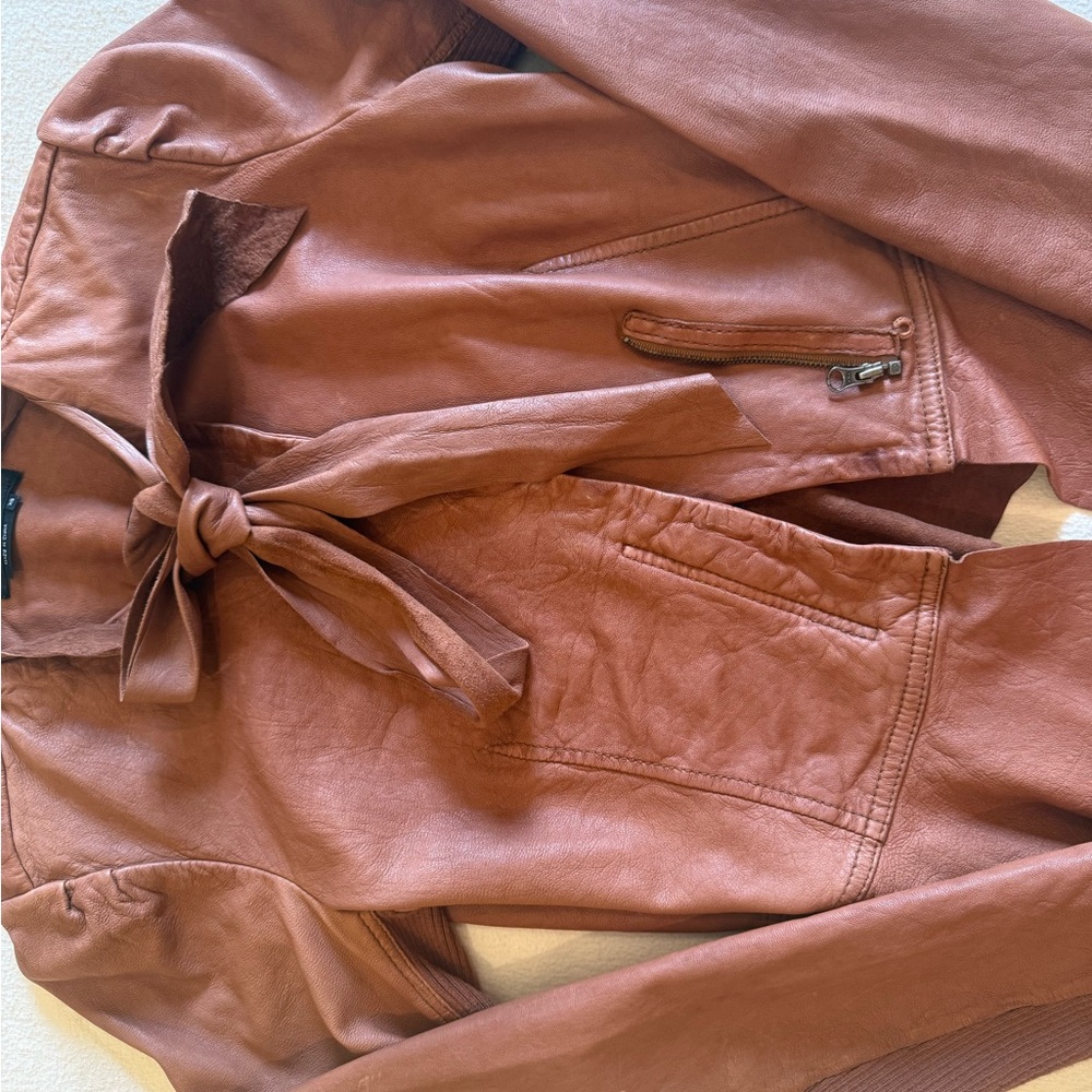BCBGMaxAzria Brown Leather Blazer